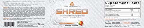 Core Nutritionals Platinum Shred Non-Stimulant, Fat Burning, Thermogenic Powder with 1G