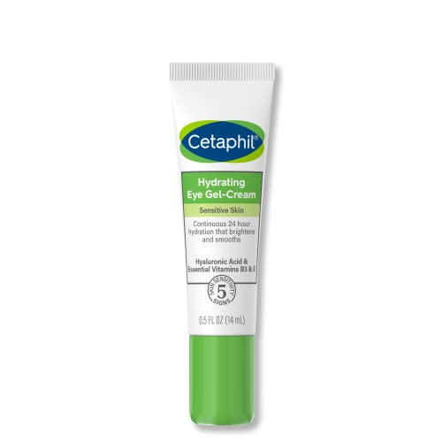 Cetaphil Hydrating Eye Gel-Cream, With Hyaluronic Acid, 0.5 fl oz, Brightens and Smooths