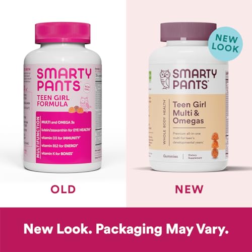 SmartyPants Teen Girl Multivitamin Gummies: Omega 3 Fish Oil (EPA/DHA), Vitamin D3