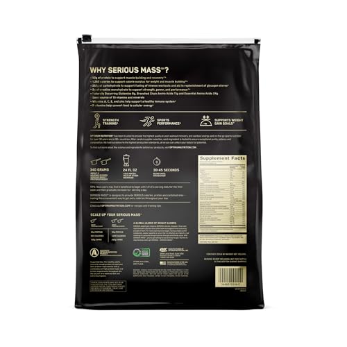 Optimum Nutrition Serious Mass Weight Gainer Protein Powder, Vitamin C, Zinc and Vitamin