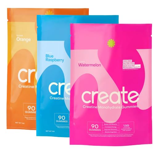 Create Creatine Monohydrate Gummies - 3 Variety Pack - Boost Focus, Strength