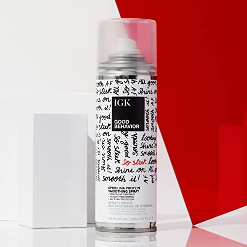 IGK GOOD BEHAVIOR Spirulina Protein Smoothing Spray | Keratin Like Treatment + Frizz