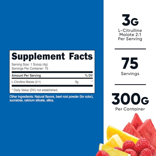 Nutricost L-Citrulline Malate 2:1 (300g) Fruit Punch - Workout Support, Muscle Performance