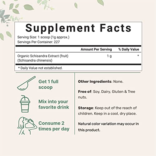 Organic Schisandra Extract Powder, 8 Ounce, Traditional Adaptogen and Filler