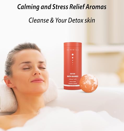Natural Detox Fizzing Bubble Bath Bombs Apple Cider Ginger & Lemon Essential Oils Cleanse