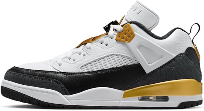 NIKE Jordan Spizike Low Men's Trainers Sneakers, White Black Metallic Gold 108, 9 US