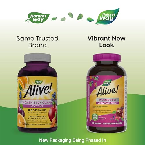 Nature's Way Alive! Women’s 50+ Daily Gummy Multivitamin, Supports Heart, Brain & Bone