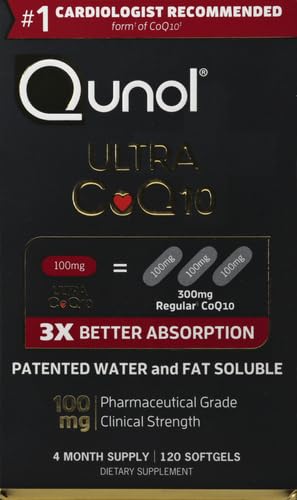 Qunol CoQ10 100mg Softgels, Ultra CoQ10 100mg, 3x Better Absorption, Antioxidant