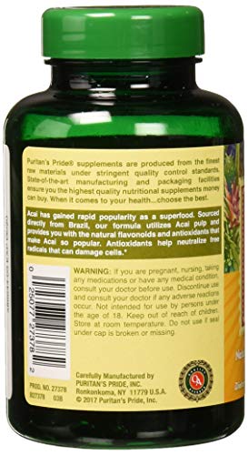 Puritan's Pride Triple Strength Acai 3000 MG, 120 Count