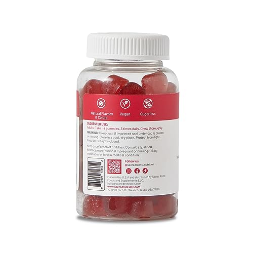 Sacred Roots Sugar-Free, Apple Cider Vinegar Gummies, 60 Gummies – Supports Healthy