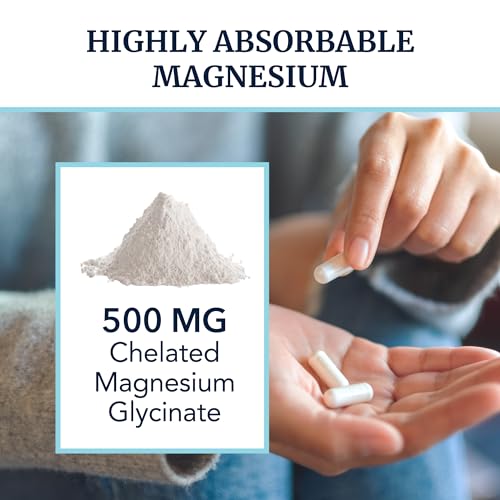 Magnesium Glycinate 500mg | Chelated Bisglycinate Complex for Muscle Relaxation