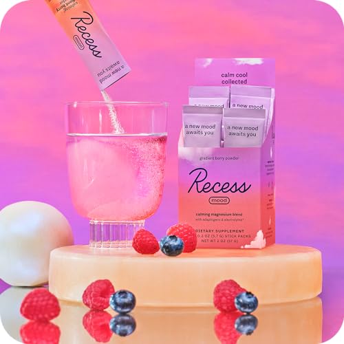 Recess Mood Powder, Calming Magnesium L-Threonate Blend with Passion Flower