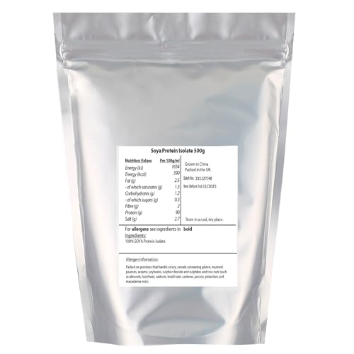 SOYA Protein Isolate (90% Protein) 500g by Hatton Hill, Unflavoured, Vegan Protein Shake