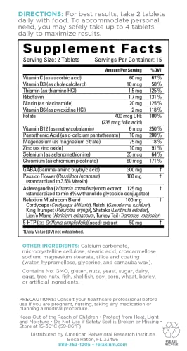 Relaxium Calm, Non-Habit Forming, Stress and Mood Support Supplement