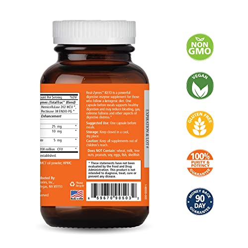 Real-Zymes™ KETO Digestive Enzymes Supplement with Probiotics for Better Digestion