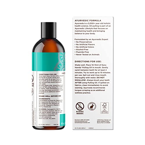 GuruNanda Coconut Oil Pulling with 7 Essential Oils and Vitamin D3, E, K2 (Mickey D)
