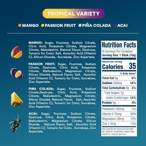 DripDrop Hydration Variety Pack Bundle Electrolyte Packets, 48 Count | Piña Colada, Mango, Açaí, Passion Fruit, Watermelon, Berry, Lemon, Orange, Fruit Punch, Grape, Strawberry Lemonade, Cherry