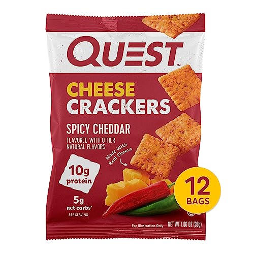 Quest Nutrition Cheese Crackers, Spicy Cheddar Blast, 10g of Protein, Low Carb