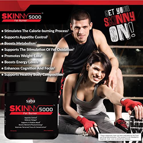 Saba Skinny 5000 -Fat Loss -Weight Loss-Appetite Control -Mild Jitter-Free Energy- Focus