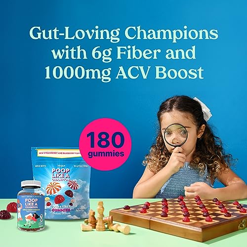 Poop Like a Champion Super Fiber Gummies 6g Fiber - Apple Cider Vinegar & Berries