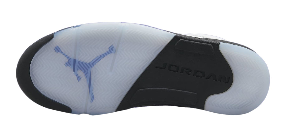 Nike Men's Air Jordan 5 Retro Sneaker, White/Dark Powder Blue/Black, 9