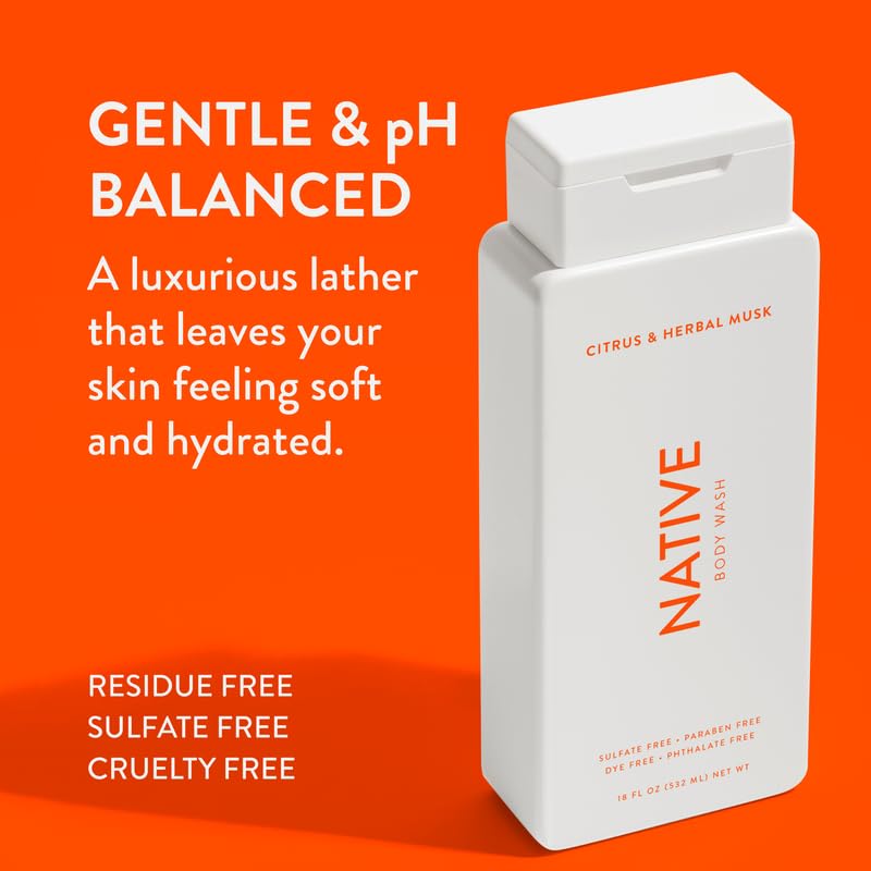 Native Body Wash Contains Naturally Derived Ingredients | For Women & Men, Sulfate