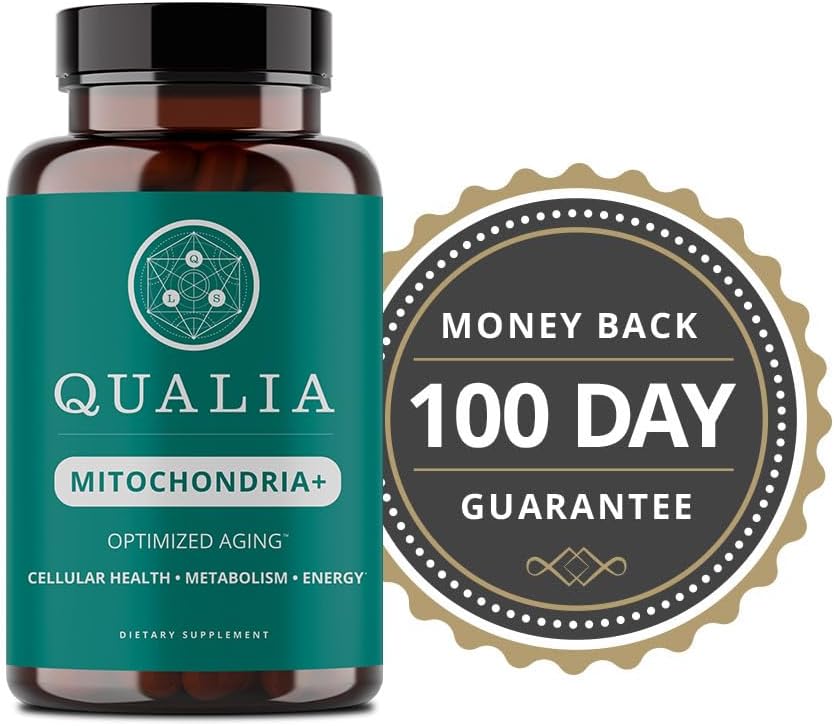 Qualia Mitochondria+ | The Most Advanced Supplement for NAD+, Cellular Energy, Metabolism & Repair for Better Aging w/35+ NAD Boosters Resveratrol & More | 160 Ct | 1 Month Supply
