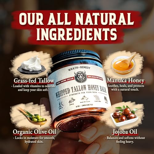 Beef Tallow for Cooking (14 oz) + Organic Beef Tallow for Skin - 4 OZ (Vanilla)