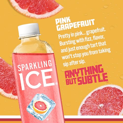 Sparkling Ice, Pink Grapefruit Sparkling Water, Zero Sugar Flavored Water, with Antioxidants