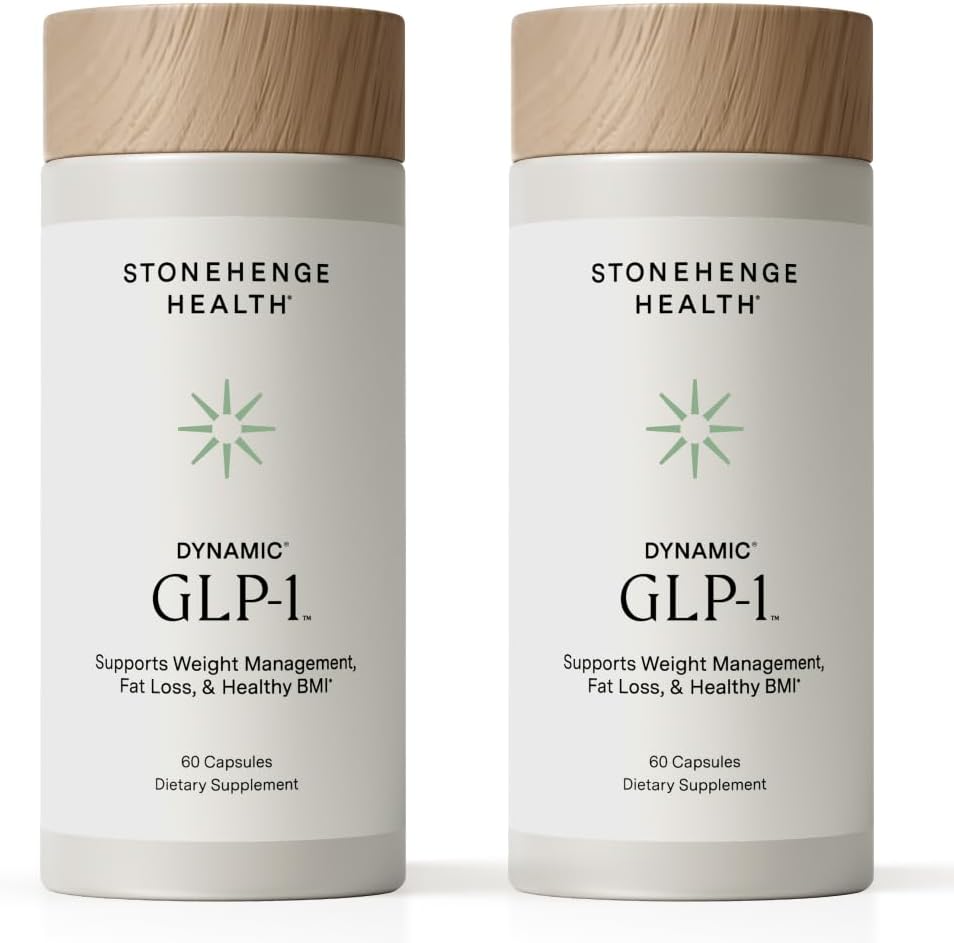 Stonehenge Health Dynamic GLP-1 Nutrition Support Supplement for Women, Men, 550mg Berbevis Berberine 10x Better Absorbed, Akkermansia, DNF-10, Support Appetite, Gut Health - 60 Caps (2 Pack)