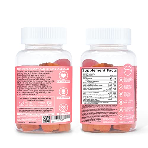 Sugarbear Women's MultiVitamin Gummies, Vegan Collagen Booster Blend with Glutathione