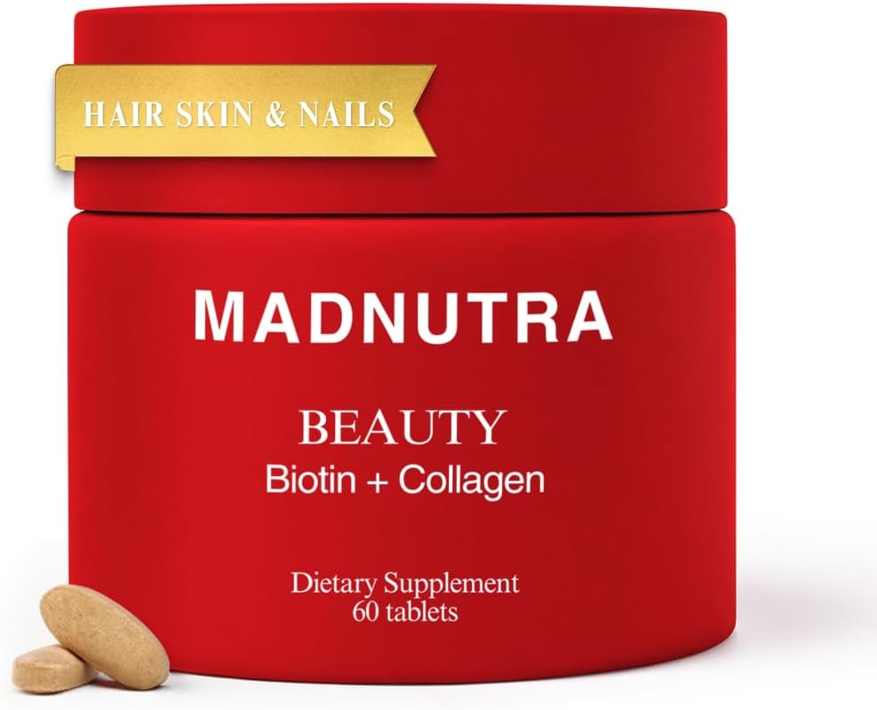 Hair Skin Nails Vitamins - Biotin + Collagen Supplement, Vitamin C&E Complex for Healthy Hair Growth, Strong Nails & Glowing Skin - Premium Beauty Support Supplement for Women & Men