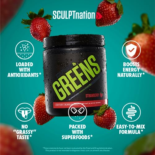 Sculpt Nation by V Shred Greens Strawberry - Premium Greens Powder & Superfood