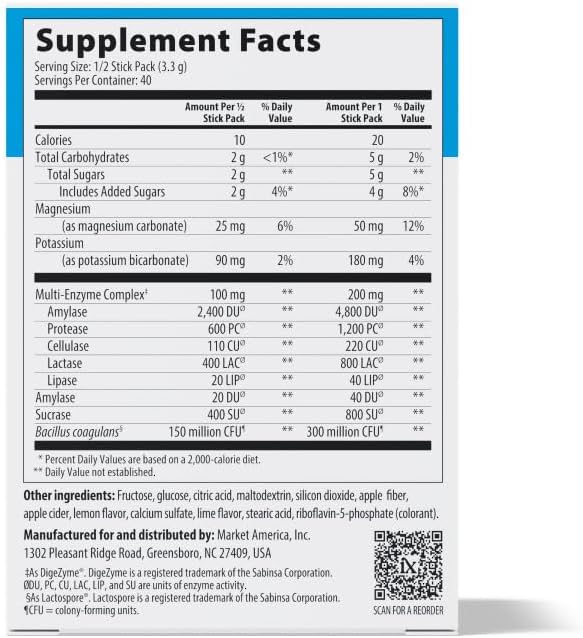 Isotonix Digestive Enzymes with Probiotics Packets, Vegan, 20 Packets
