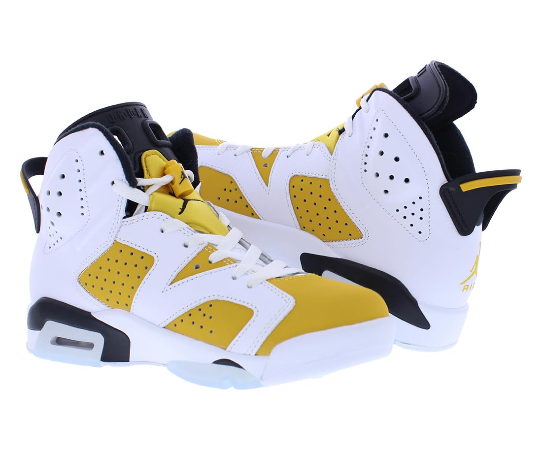 NIKE Men's Jordan 6 Yellow Ochre Size 10 White/Yellow Ochre-Black (CT8529-170)