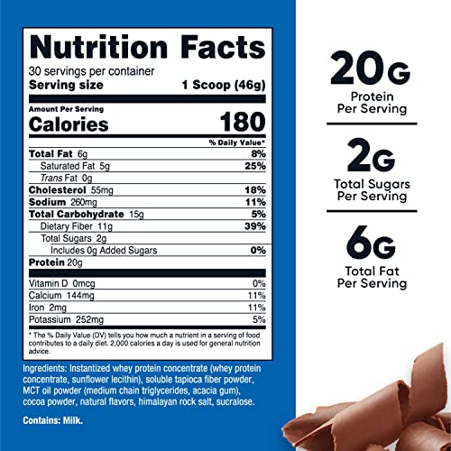 Nutricost Meal Replacement Shake Powder (Chocolate), 30 Servings - Protein, Non-GMO