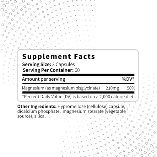 Type Zero Magnesium Glycinate (210mg | 180 Capsules) Pure, Non-GMO, Gluten Free