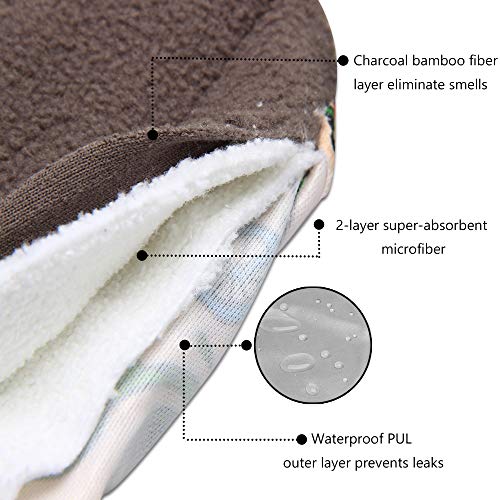 Teamoy 10pcs Cloth Panty Liners, Reusable Sanitary Pads with Wet Bag, Washable Cloth Menstrual Pads