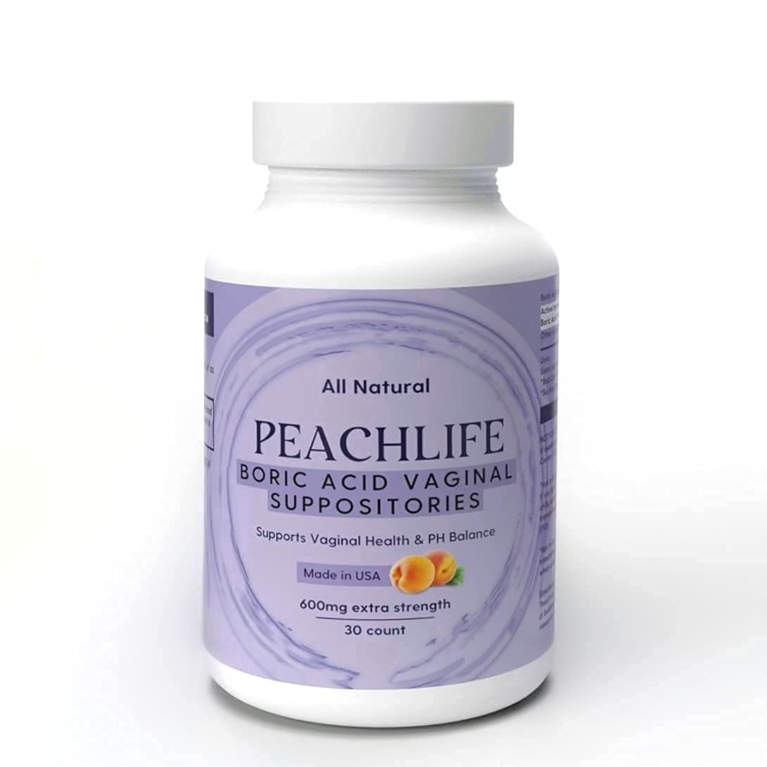 Peachlife Boric Acid Suppositories and Small Soft Menstrual Cup with Ring Pull