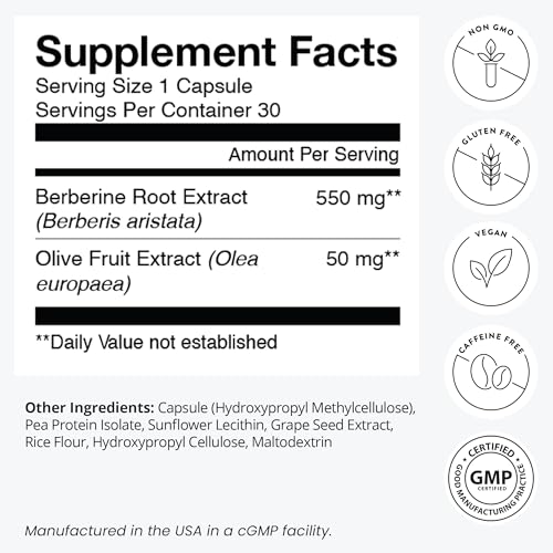 humanN SuperBerine – Berberine + Olive Leaf Extract - Cholesterol & Metabolic Clinically