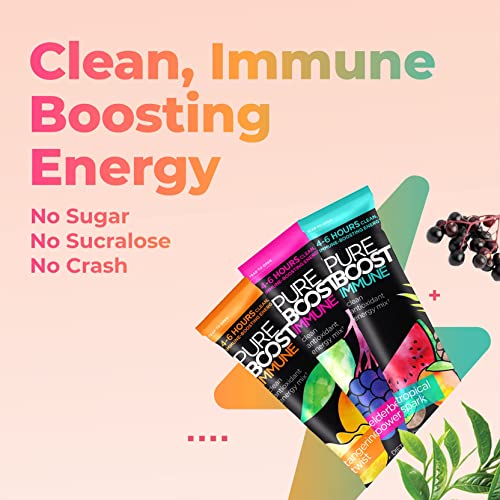Pureboost Immune Clean Energy Drink Mix: Immunity Supplement with Elderberry
