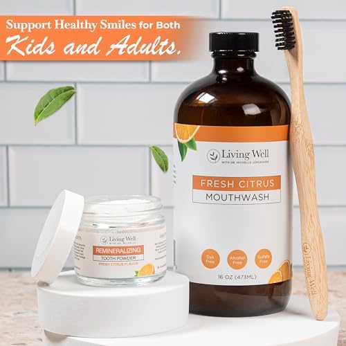 Fresh Citrus Tooth Powder + Mouthwash Bundle Fluoride-Free Hydroxyapatite