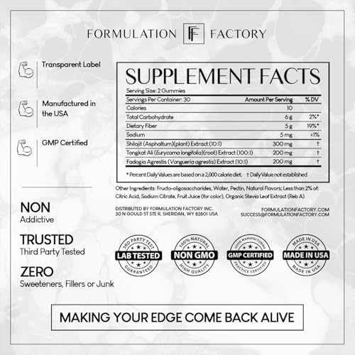Formulation Factory Self Obsessed Shilajit Gummies x Crown of Glory (Bundle) – Men's Vitality & Hair Support with Shilajit, Tongkat Ali, Saw Palmetto, Fo-Ti & Pumpkin Seed Oil