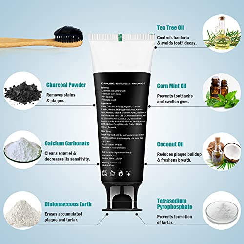 Whitening Charcoal Toothpaste for Sensitive Teeth, Enamel Repair and Cavity Protection