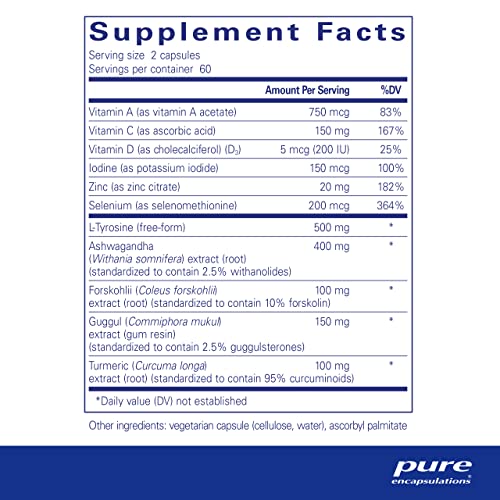Pure Encapsulations Thyroid Support Complex - Hypoallergenic Supplement with Herbs
