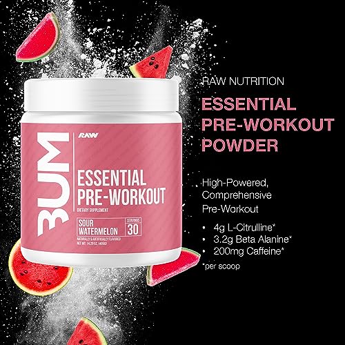 RAW Essential Pre-Workout Powder (Sour Watermelon) - Chris Bumstead Sports Nutrition