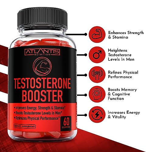 Testosterone Booster For Men Gummies - Enhances Strength & Stamina - Optimizes