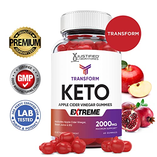Transform Keto ACV Gummies Extreme Formula 2000MG Vegan Non GMO with Pomegranate