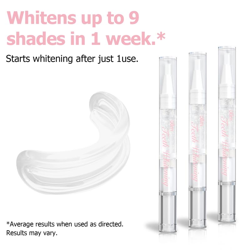 Teeth Whitening Kit Gel Pen Strips - Ollm Specially Formulated for Sensitive Teeth, Gum