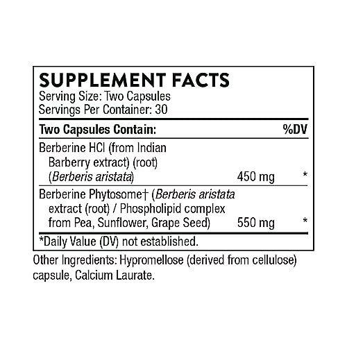 THORNE Berberine - Dual Action Formula with Phytosome Plus Botanical Extract - Support